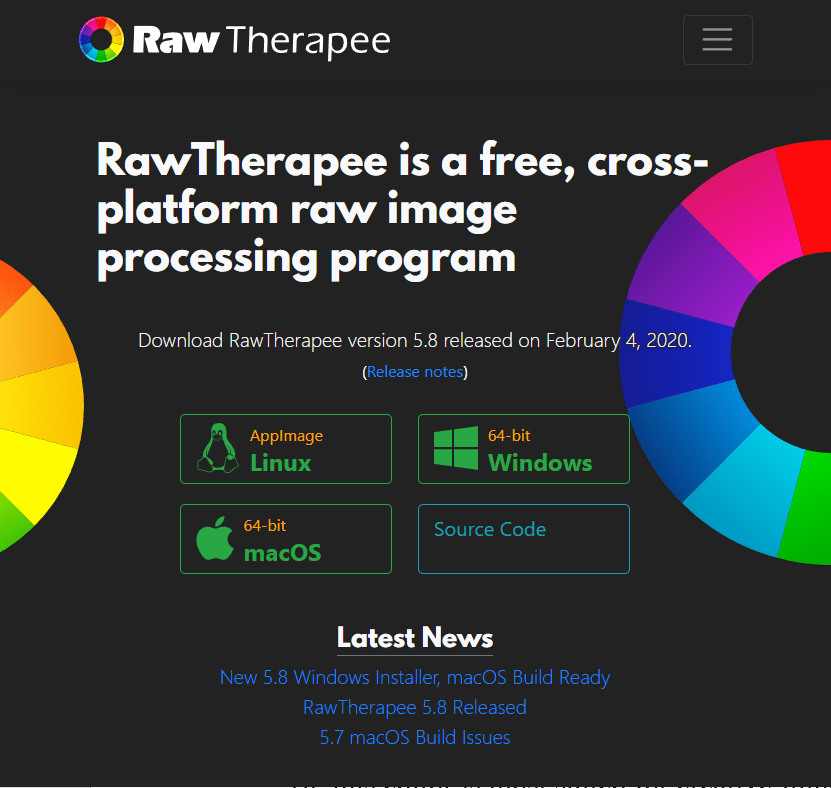 RawTherapee 的下载页面 |个人电脑免费照片编辑软件