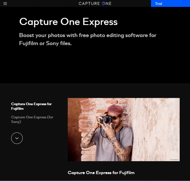 Capture One Express 的下载页面 |个人电脑免费照片编辑软件