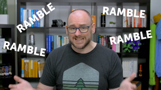 Matt Pierce de TechSmith parle dans sa webcam, avec le mot "Ramble"