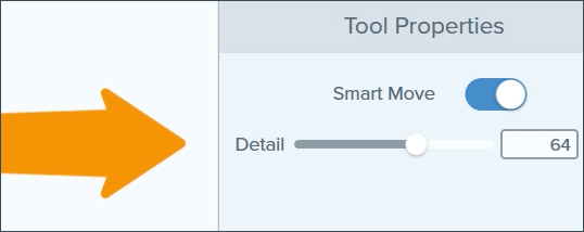 Снимок экрана, показывающий слайдер Detail в Snagit.