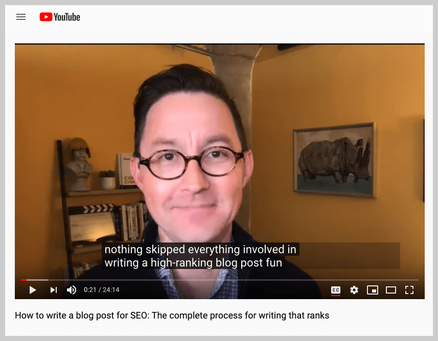 capture d'écran de la vidéo youtube orbit media avec sous-titres