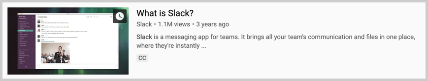 YouTubeビデオの例Slackとは