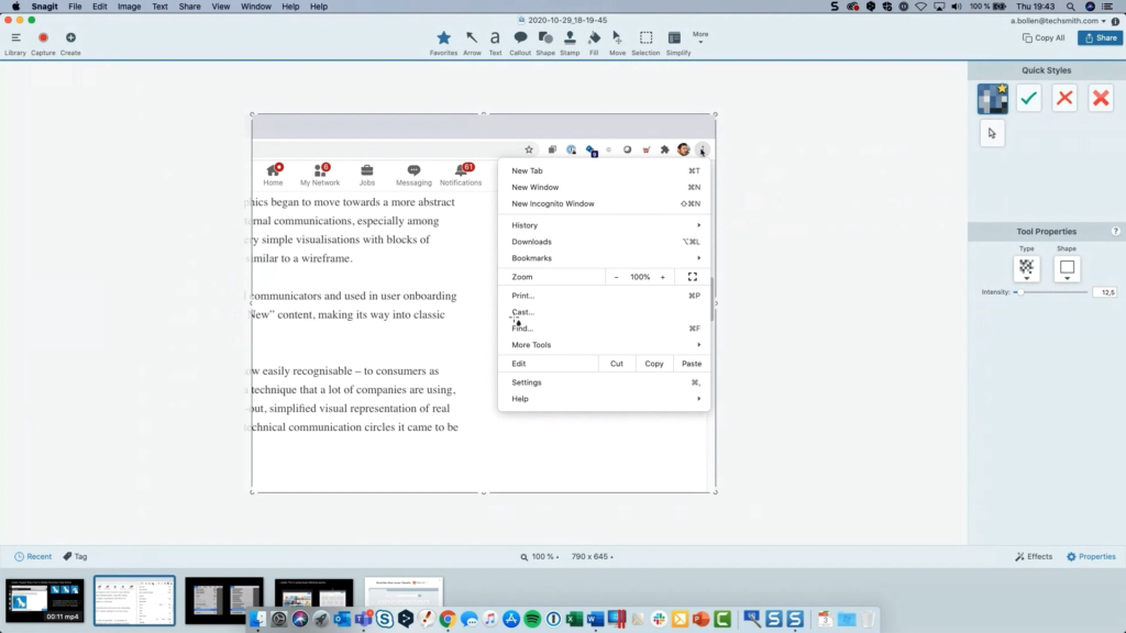 Capture d'écran à utiliser dans Snagit