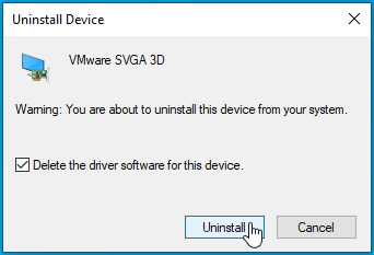 Haga clic en Desinstalar para eliminar el software del controlador.