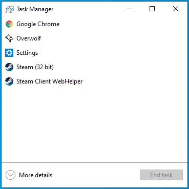 Öffnen Sie den Task-Manager.