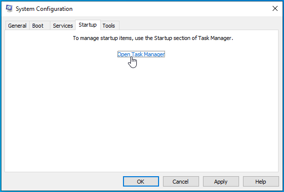 Wählen Sie Task-Manager öffnen.