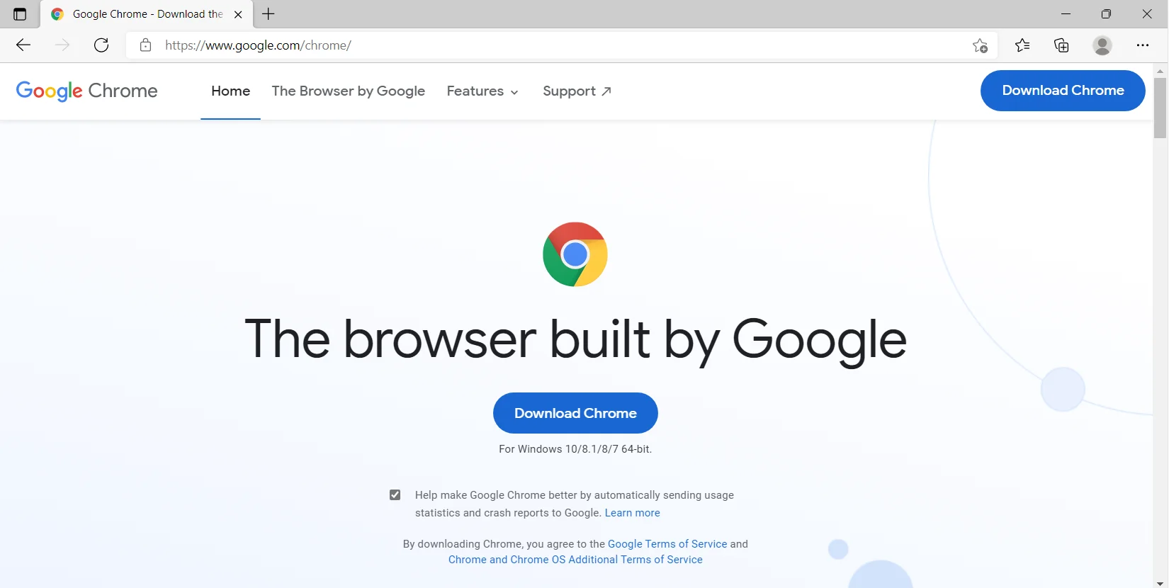 Chrome'u İndir'e tıklayın.