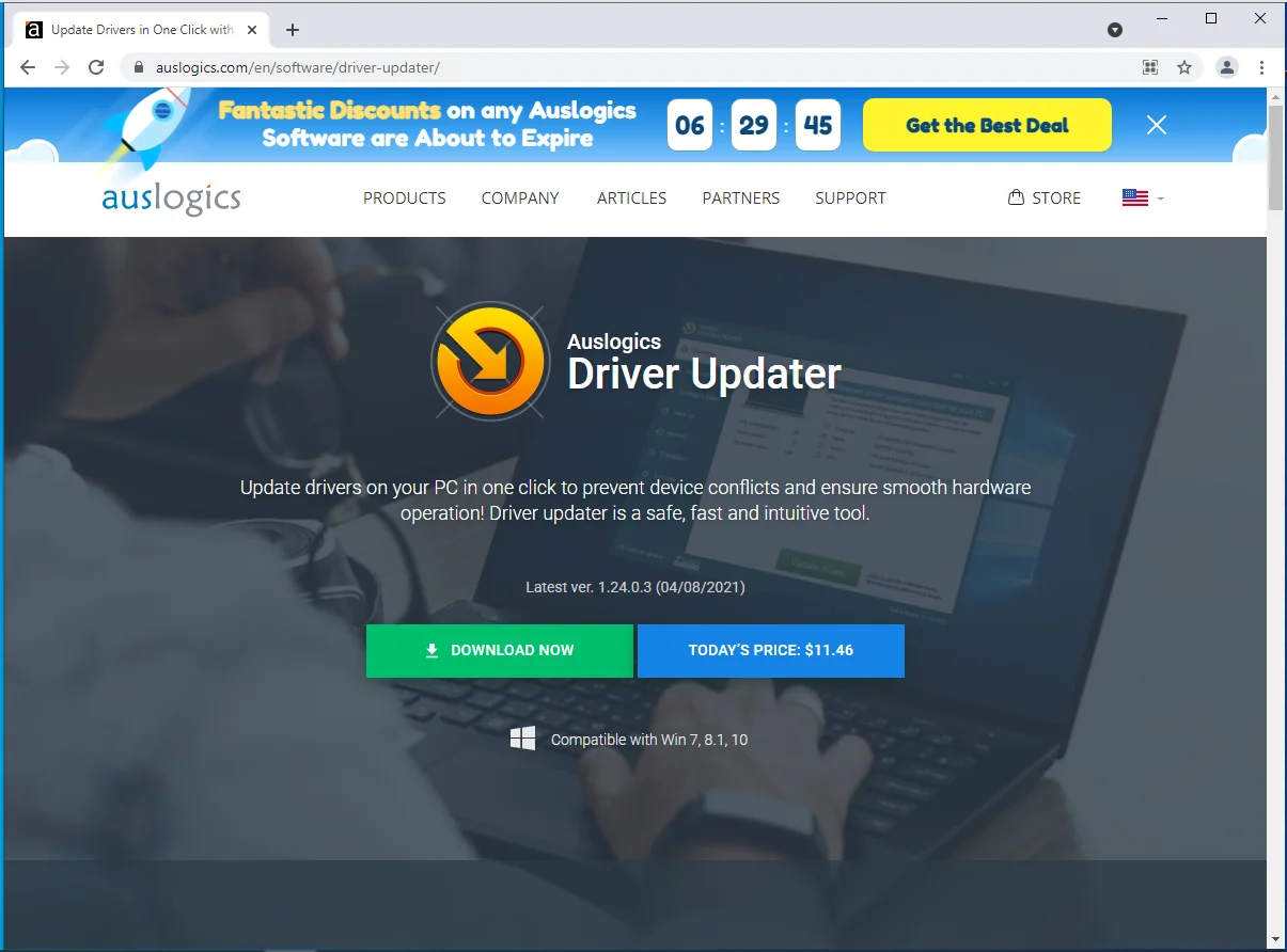 انتقل إلى صفحة Driver Updater.