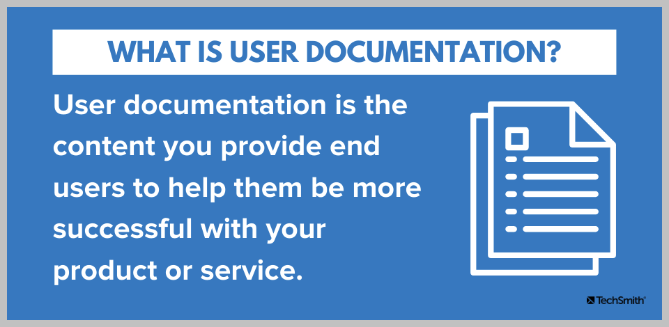 Qu'est-ce que la documentation utilisateur ?