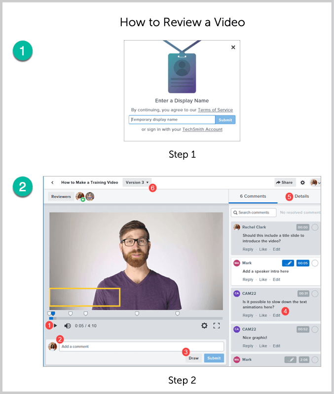 exemple de l'outil d'étape Snagit pour la documentation utilisateur.