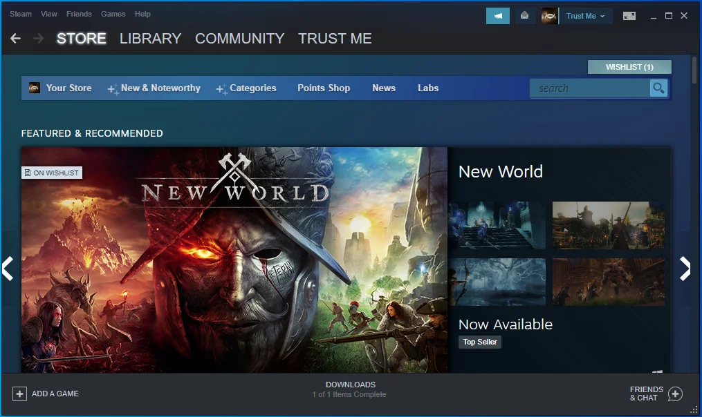 Jalankan Steam dari menu Start.