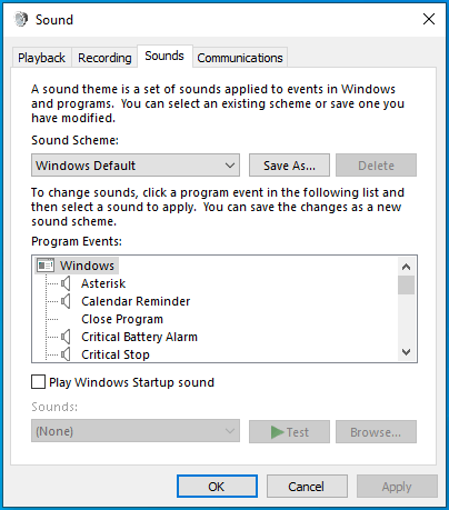 Aparecerá la ventana Control de sonido.