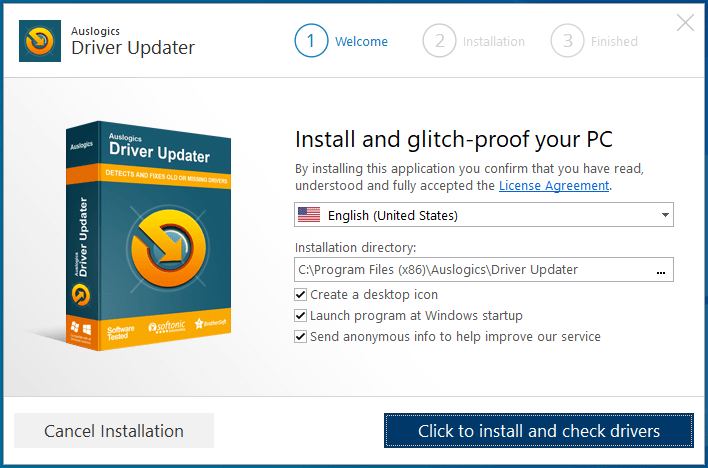 Cliquez sur "Cliquez pour installer et vérifier les pilotes".