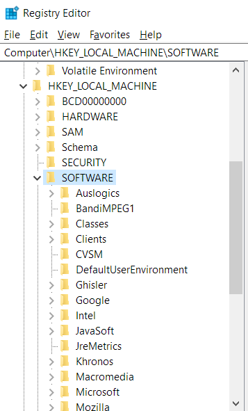 Développez le dossier SOFTWARE.