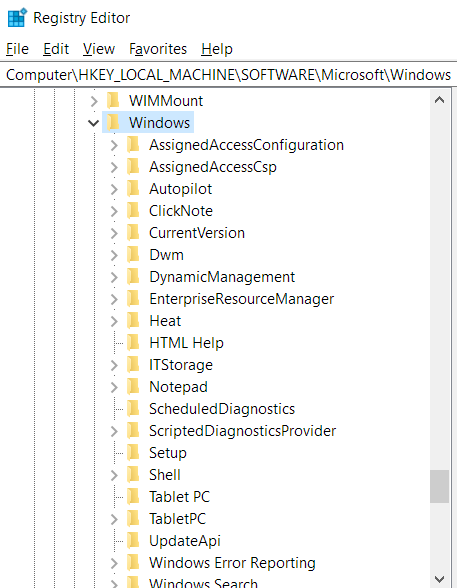 Erweitern Sie den Windows-Ordner.