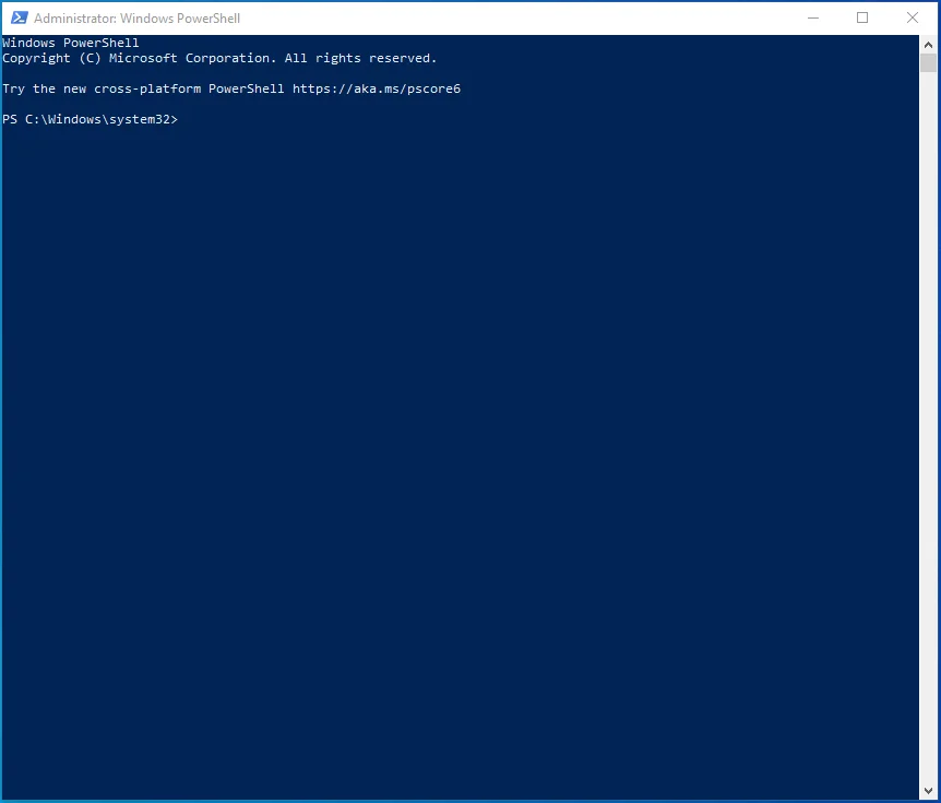 以管理員身份運行 PowerShell。