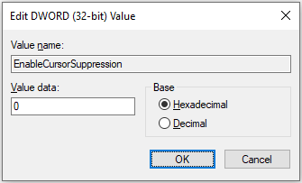 Geben Sie „0“ (ohne Anführungszeichen) in das Feld Wertdaten ein.