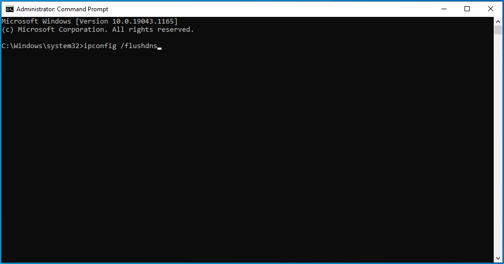 「ipconfig / flushdns」と入力します。