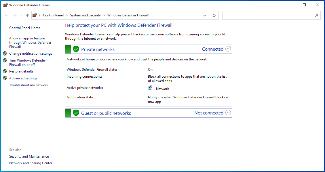 Faceți clic pe „Permiteți o aplicație sau o funcție prin Windows Defender Firewall”.