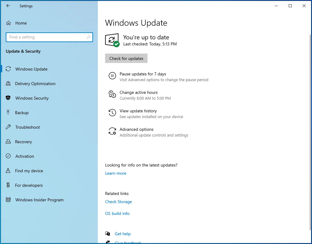 เรียกใช้บริการ Windows Update