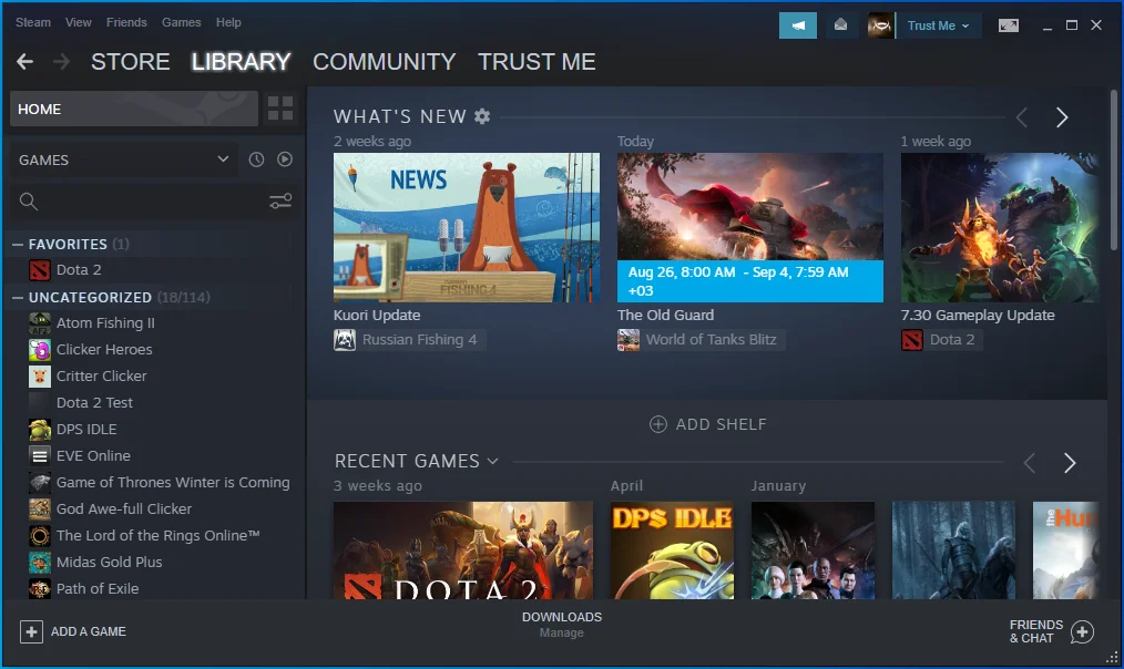 Steam'de Kütüphane'ye tıklayın.