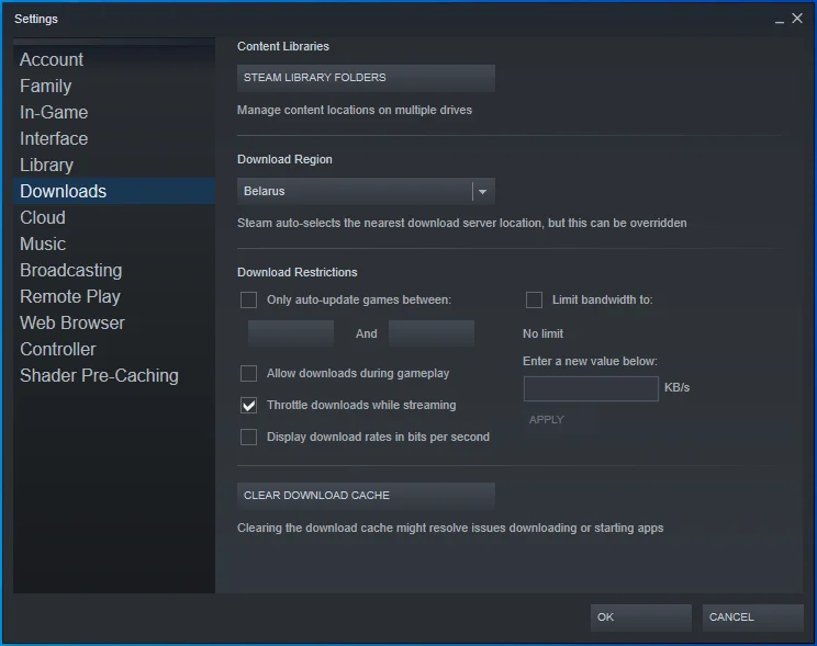 คลิกที่โฟลเดอร์ไลบรารี Steam