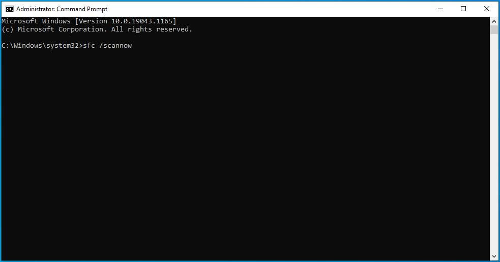 Masukkan sfc / scannow ke jendela Command Prompt.