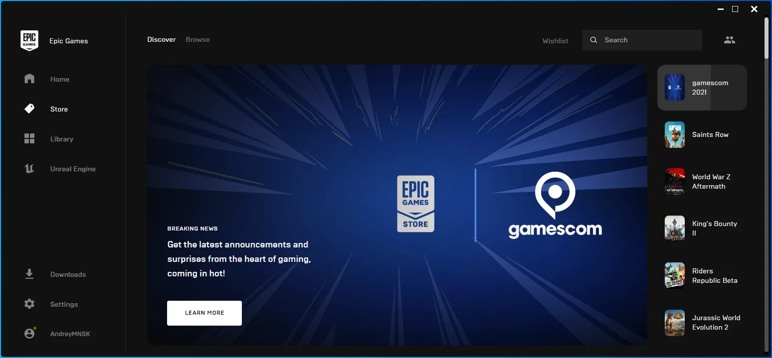 Epic Games Launcher'ı başlatın.