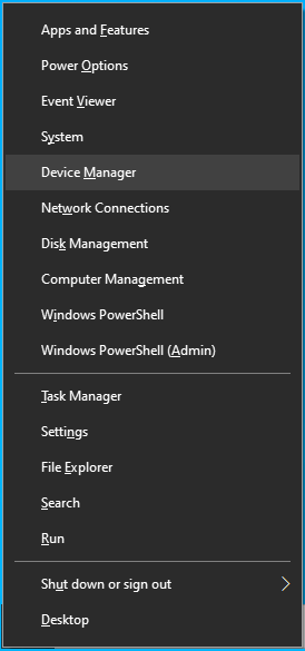 คลิกที่ Device Manager จากเมนู Win + X