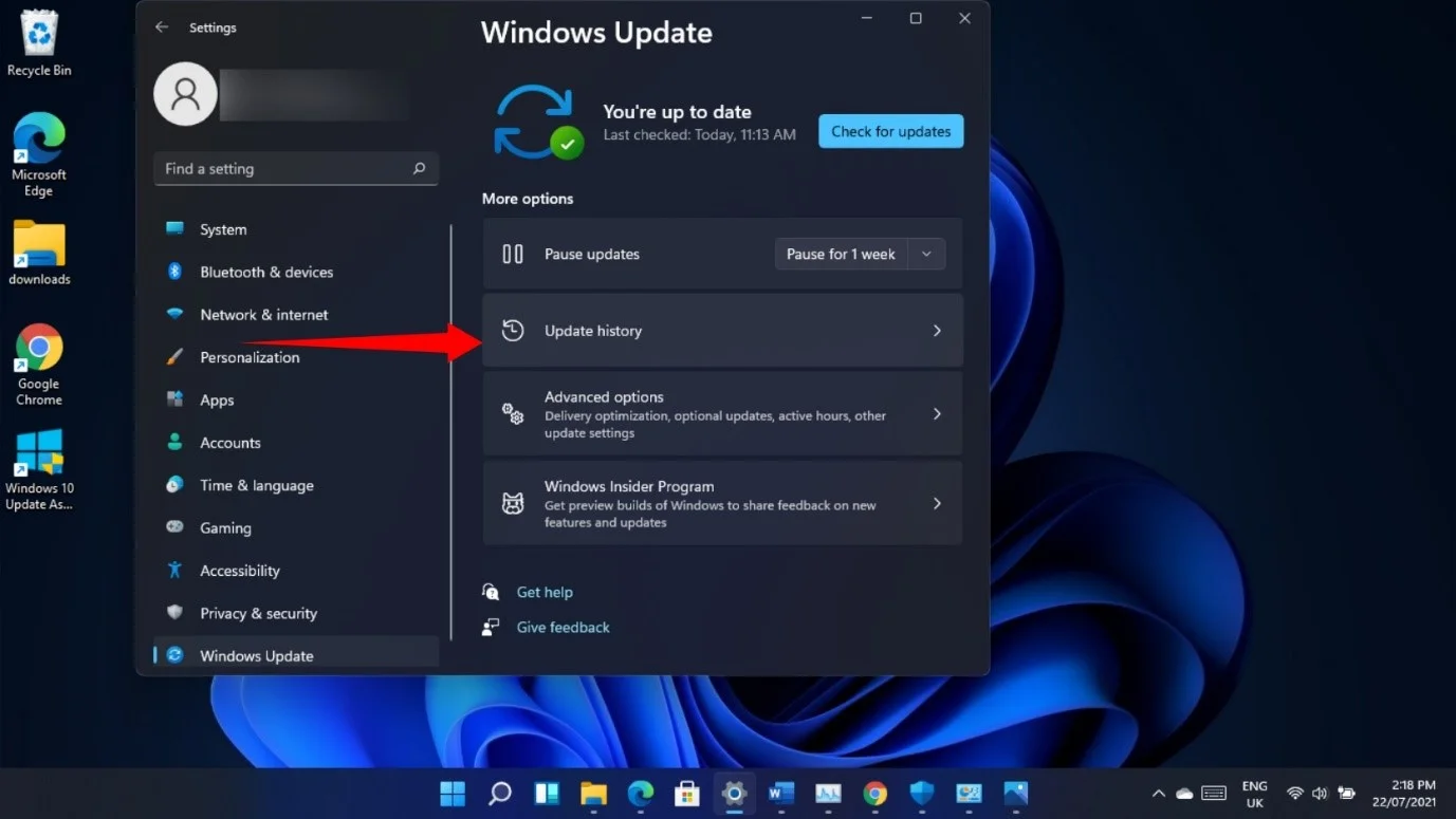 ¿Cómo desinstalar una actualización de Windows 11?