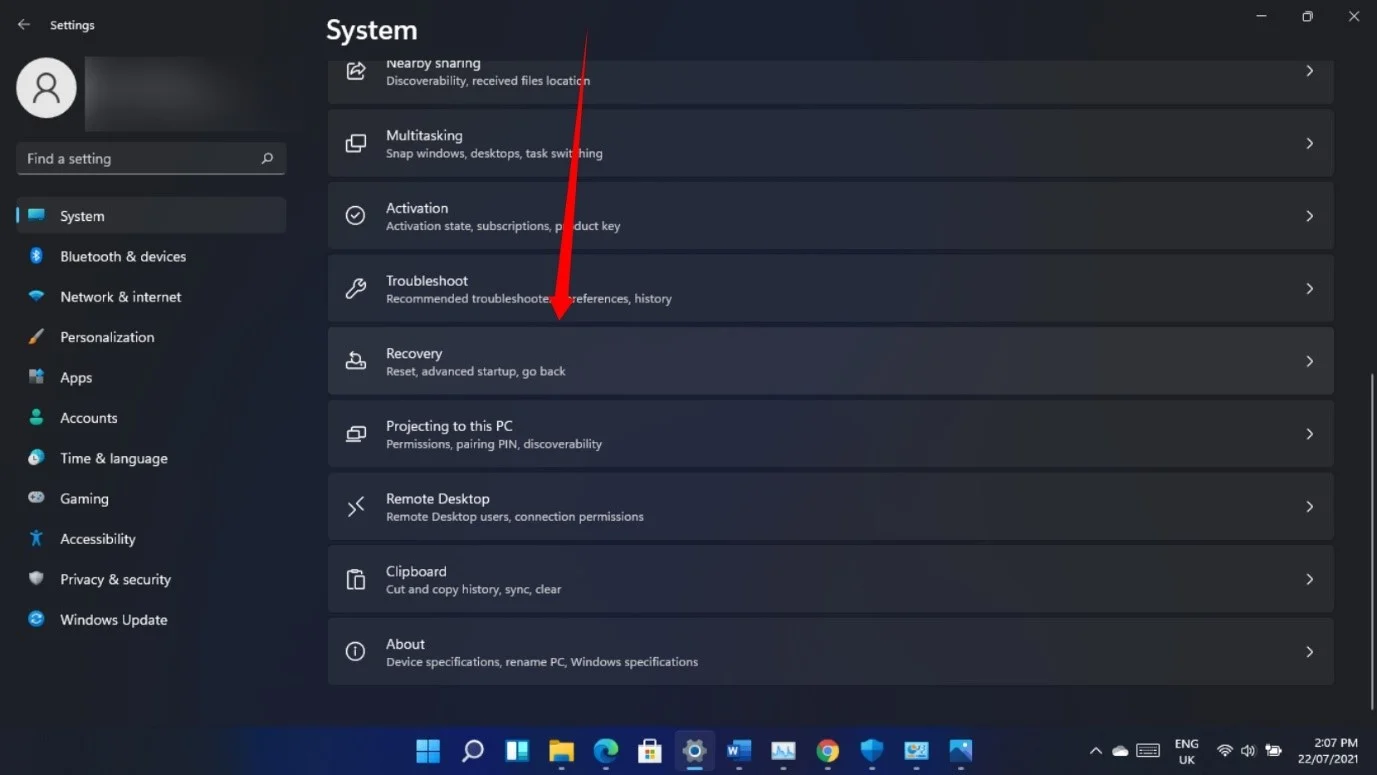 Non puoi ripristinare il PC o tornare alla build precedente