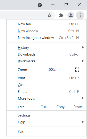 打開 Chrome 瀏覽器的菜單。