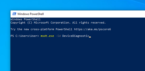 Diagnosis perangkat Anda melalui PowerShell