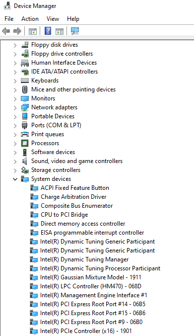 Vaya a la categoría Dispositivos del sistema