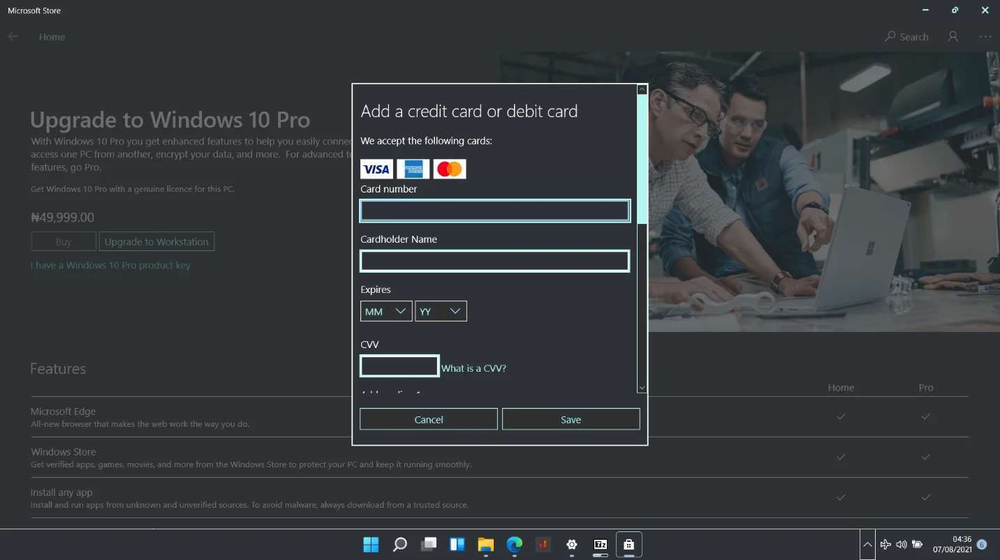 Tingkatkan ke Windows 10 Pro