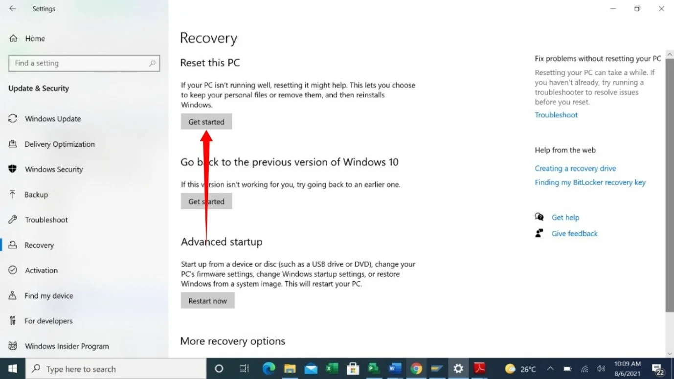 Bagaimana cara mereset PC Windows 10?