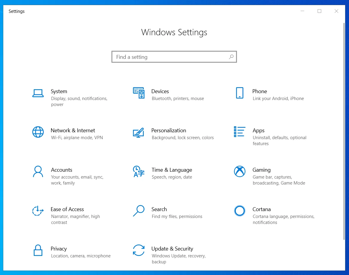 Abra la aplicación Configuración de Windows.