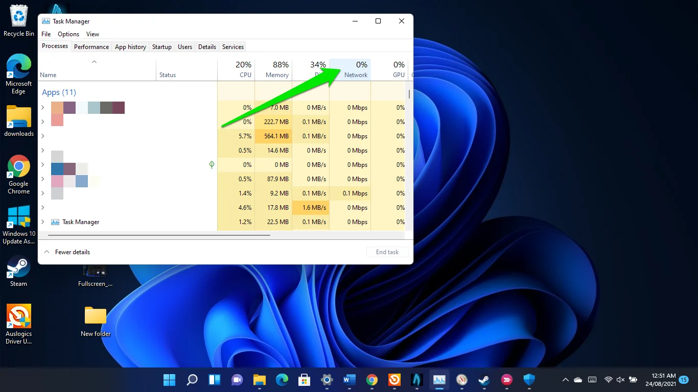 プログラムがシステムの帯域幅をどのように使用しているかを確認します