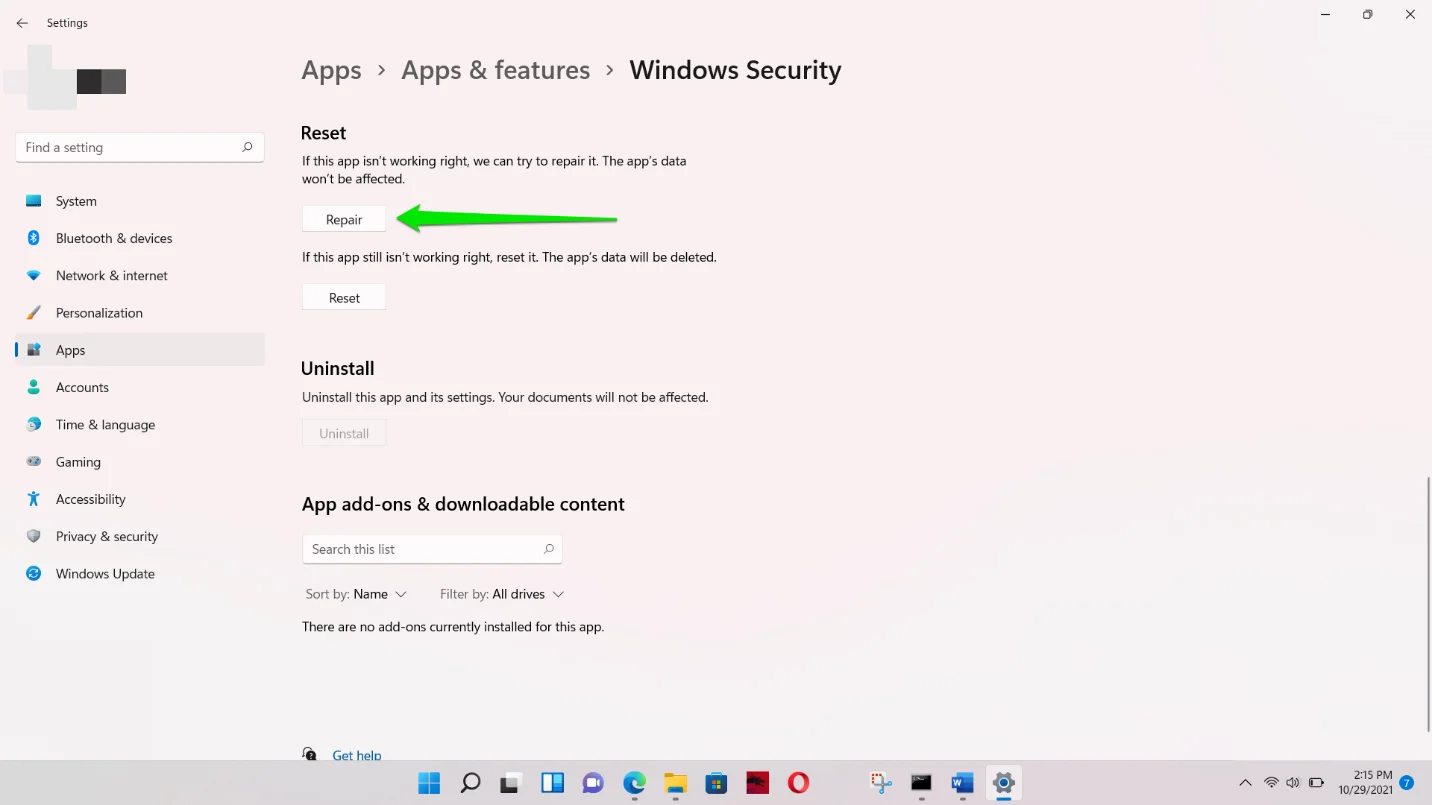 Sorunlu Windows Güvenlik dosyalarını arayın