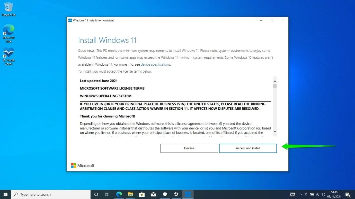 วิธีใช้ Windows 11 Installation Assistant