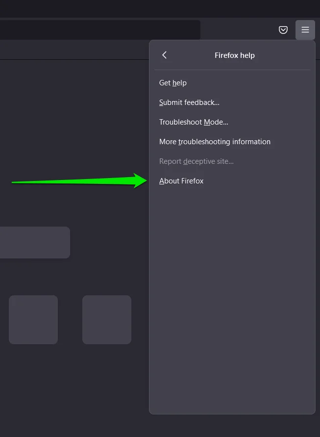 Нажмите «О Firefox».