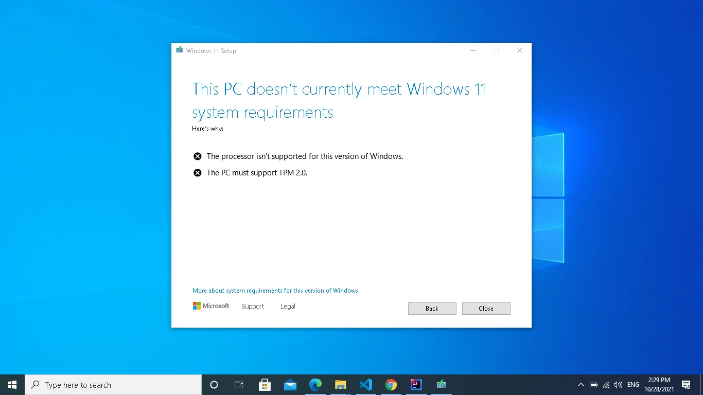 Esta PC no puede ejecutar Windows 11