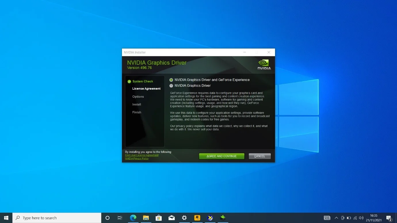 Configura GeForce Experience mientras actualiza tu controlador