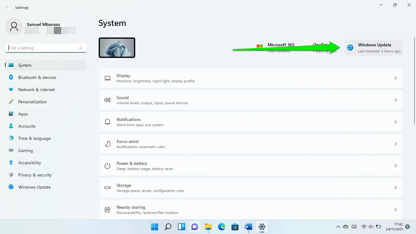 Setelah memasuki antarmuka Pembaruan Windows, klik tombol "Periksa Pembaruan"