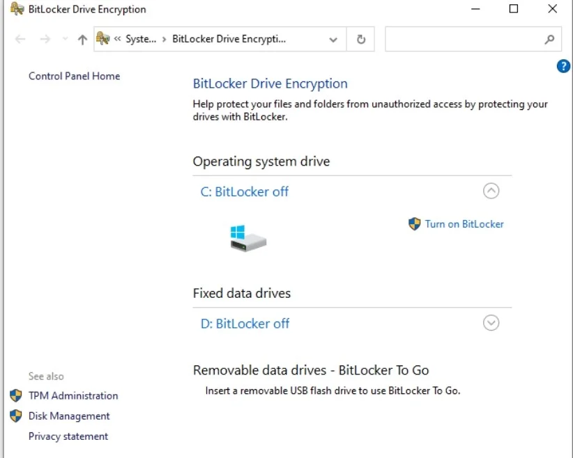 BitLocker'da TPM Yönetimi