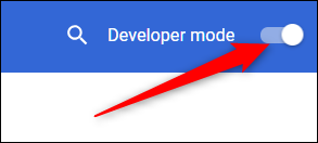 Alternar el modo de desarrollador en la configuración de Chrome