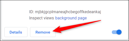 Suchen Sie die Erweiterung und klicken Sie auf Entfernen