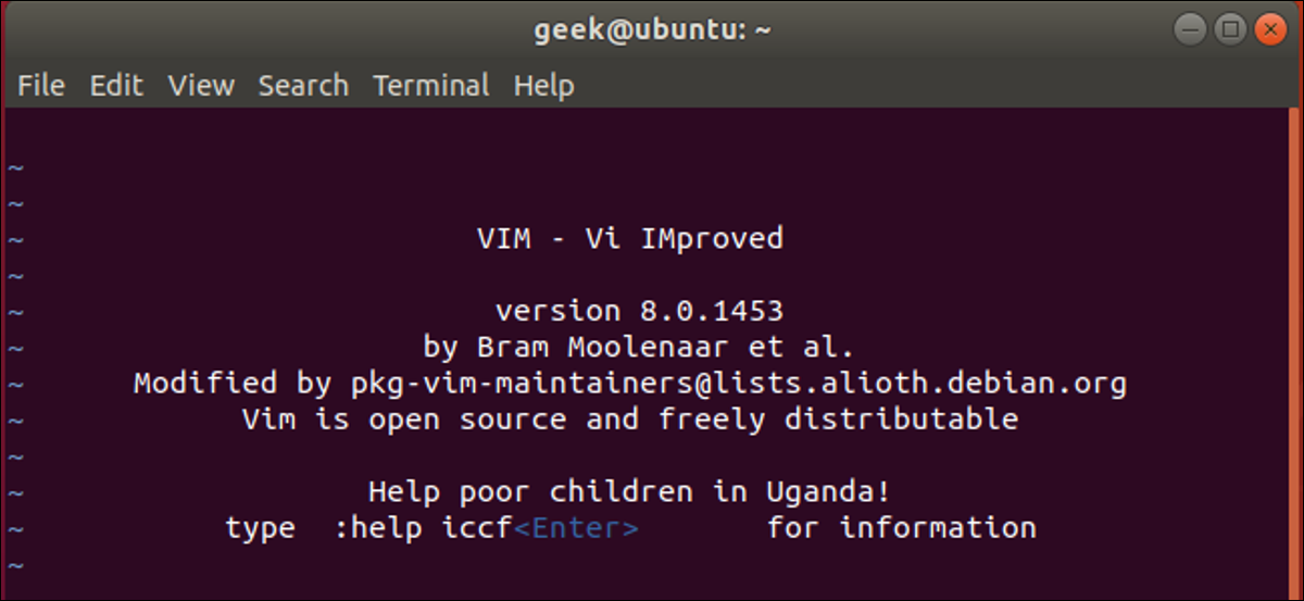 vi محرر على Ubuntu Linux