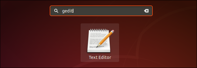 Iniciando o gedit a partir do menu de aplicativos na área de trabalho GNOME do Ubuntu