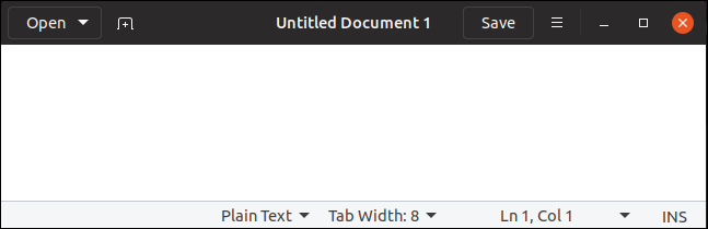 Linux 上帶有空白文檔的 gedit 文本編輯器